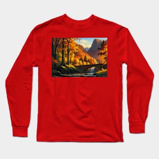 Autumn River in a Golden Afternoon Long Sleeve T-Shirt